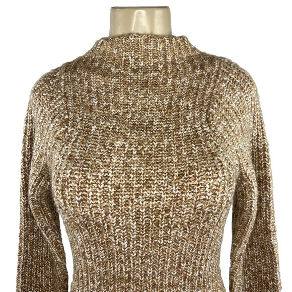 Majorelle Helen Dress Size XS Mini Chunky Knit Sweater Camel Bodycon Long Sleeve - Picture 3 of 12